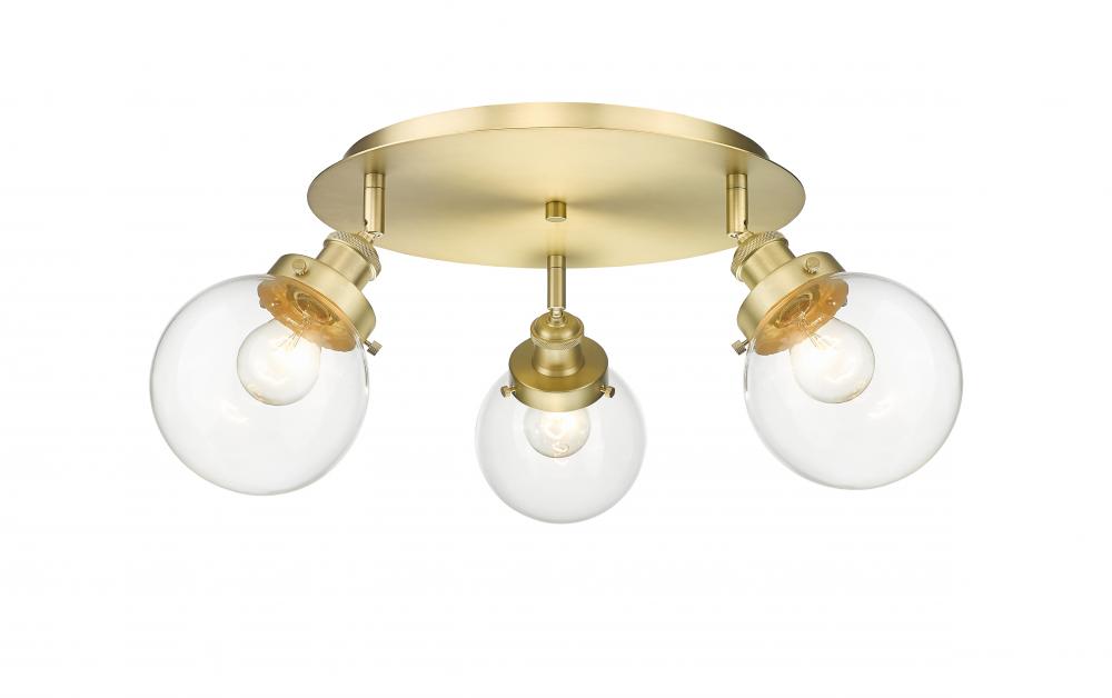 Beacon - 3 Light - 18 inch - Satin Gold - Flush Mount