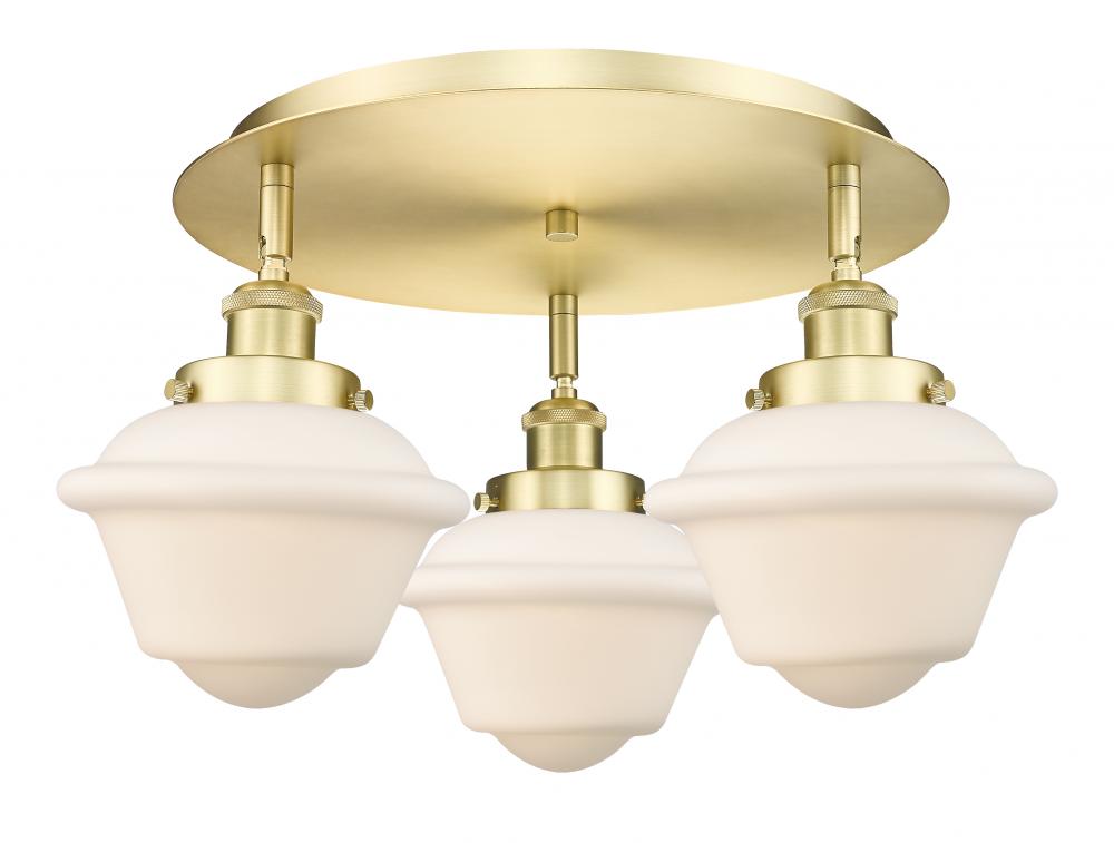 Oxford - 3 Light - 19 inch - Satin Gold - Flush Mount