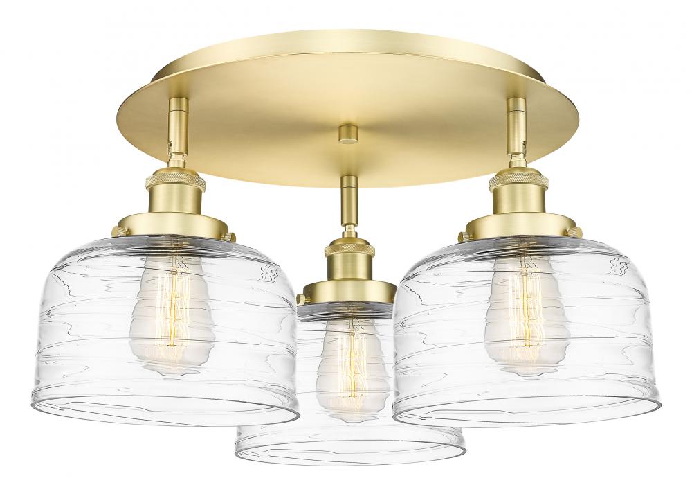 Bell - 3 Light - 20 inch - Satin Gold - Flush Mount