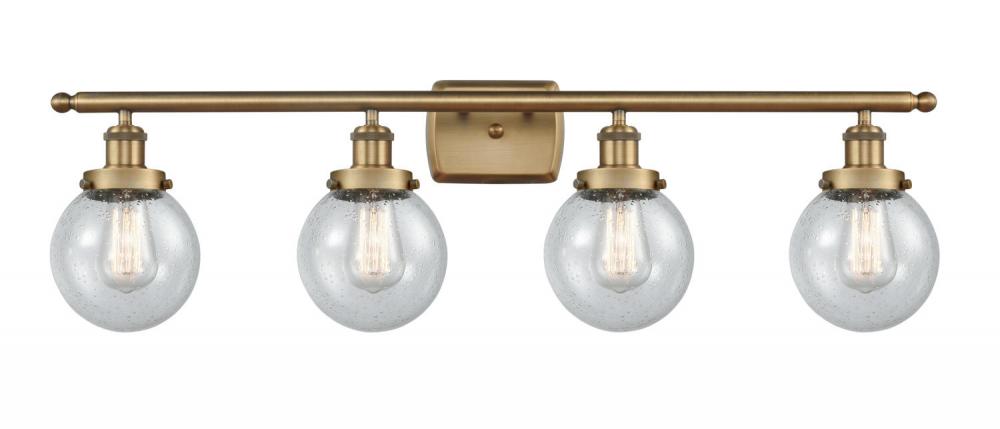 Beacon - 4 Light - 36 inch - Brushed Brass - Bath Vanity Light