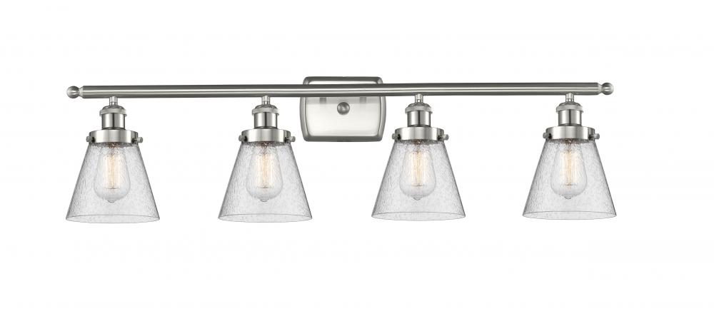 Cone - 4 Light - 36 inch - Brushed Satin Nickel - Bath Vanity Light