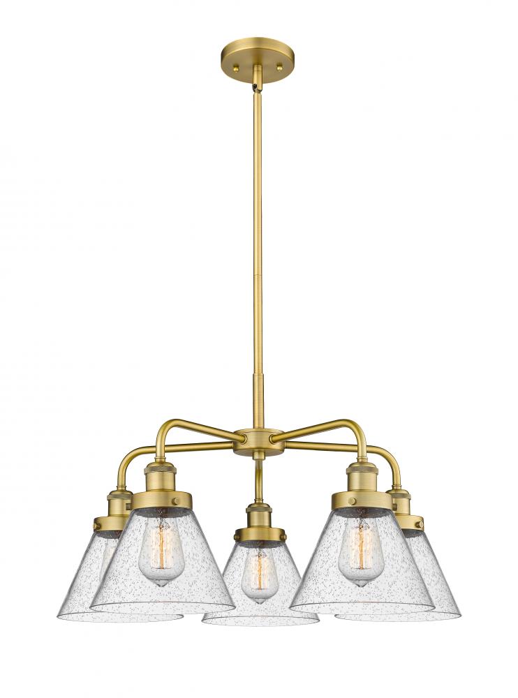 Cone - 5 Light - 26 inch - Brushed Brass - Chandelier