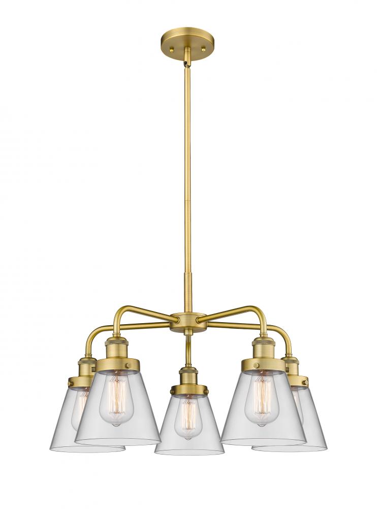 Cone - 5 Light - 25 inch - Brushed Brass - Chandelier