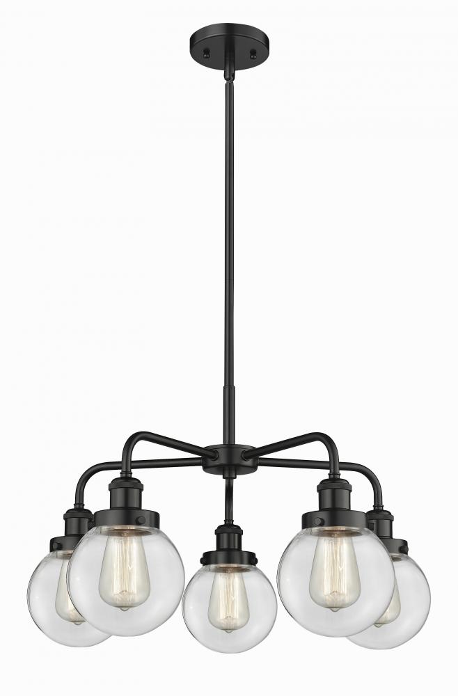 Beacon - 5 Light - 25 inch - Matte Black - Chandelier