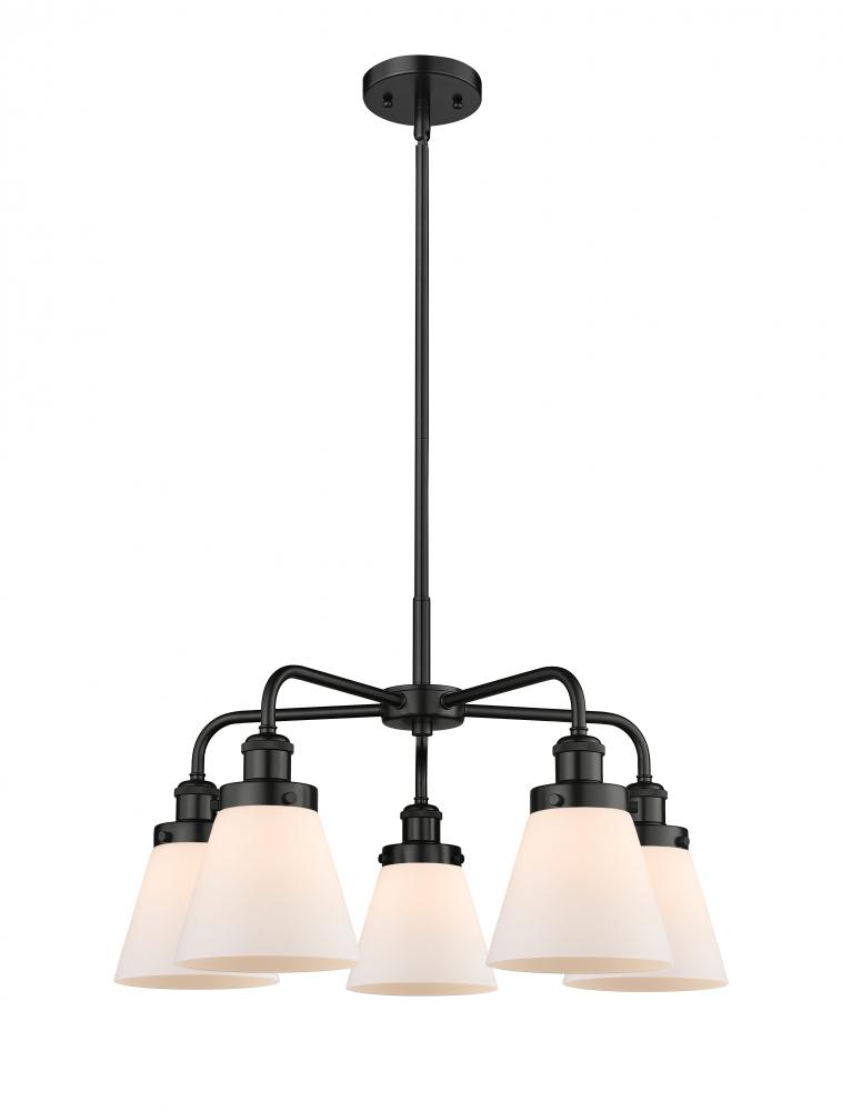 Cone - 5 Light - 25 inch - Matte Black - Chandelier