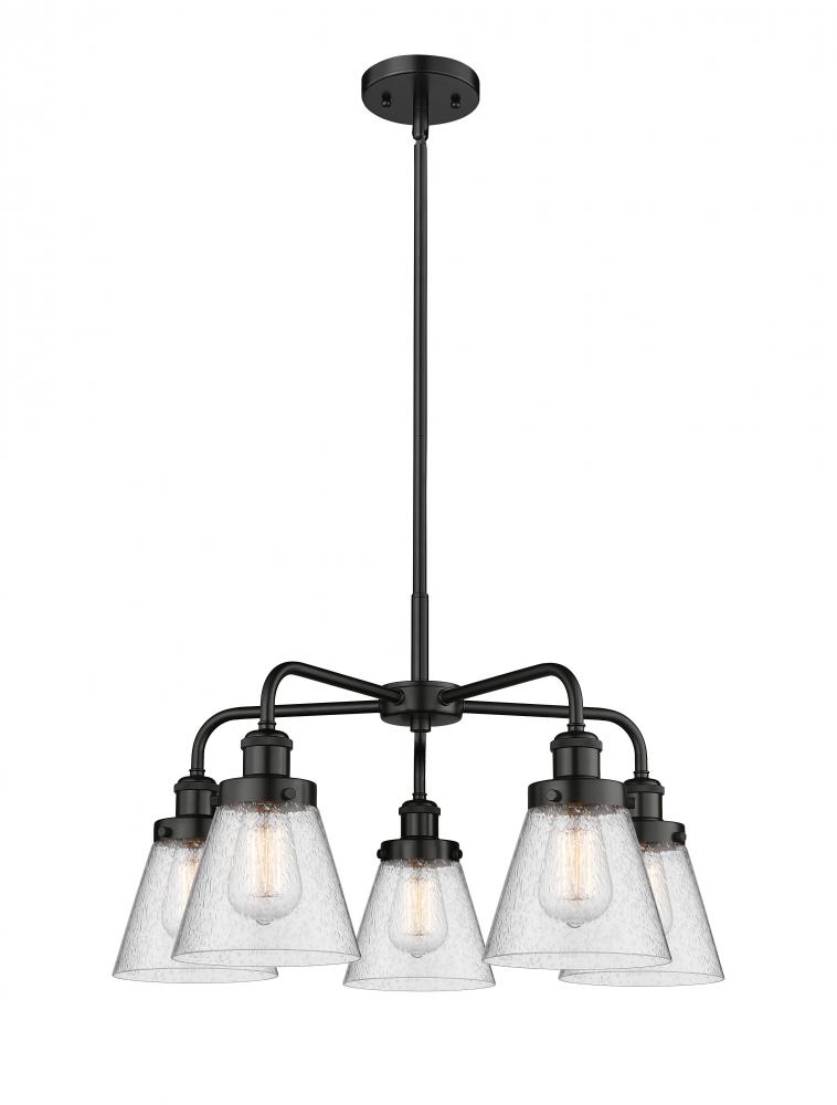 Cone - 5 Light - 25 inch - Matte Black - Chandelier