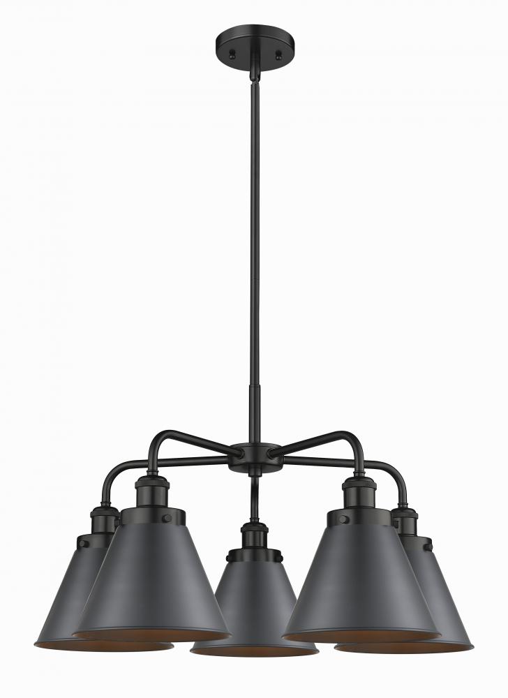 Appalachian - 5 Light - 27 inch - Matte Black - Chandelier