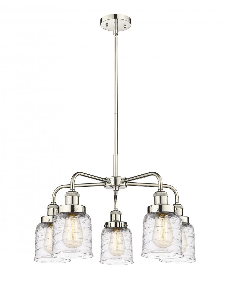 Bell - 5 Light - 24 inch - Polished Nickel - Chandelier