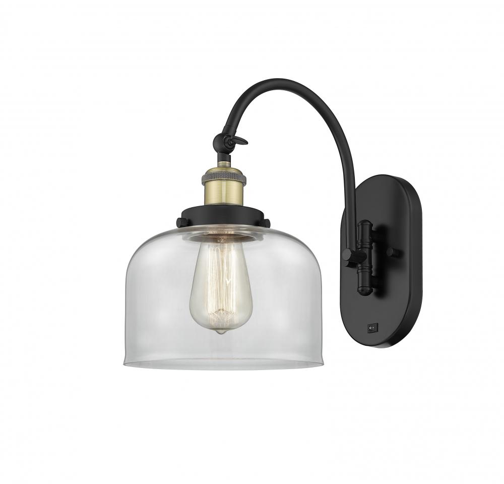 Bell - 1 Light - 8 inch - Black Antique Brass - Adjustable Swing Arm