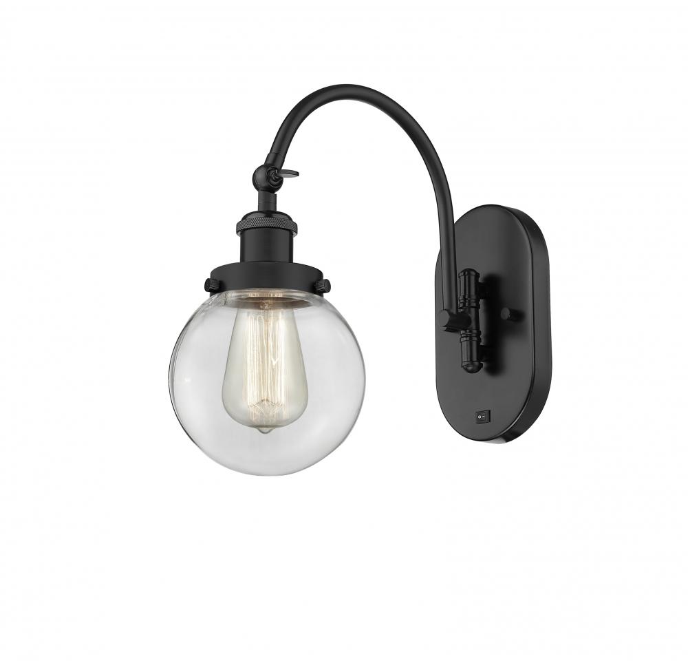 Beacon - 1 Light - 6 inch - Matte Black - Adjustable Swing Arm