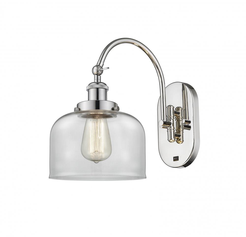 Bell - 1 Light - 8 inch - Polished Nickel - Adjustable Swing Arm