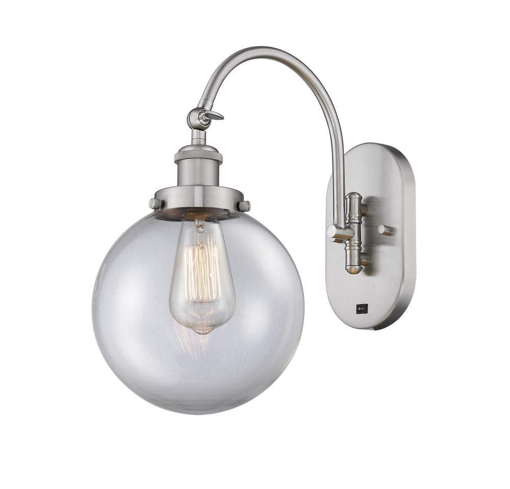 Beacon - 1 Light - 8 inch - Brushed Satin Nickel - Adjustable Swing Arm