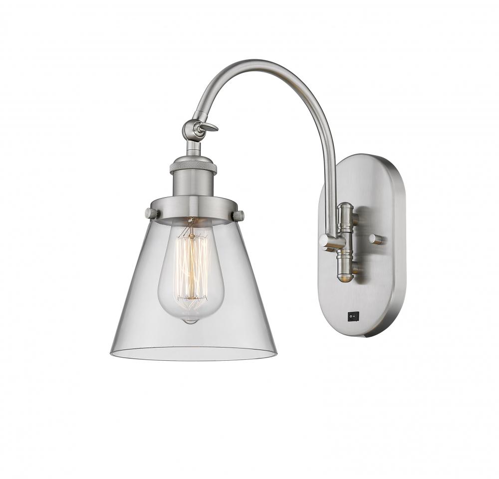 Cone - 1 Light - 6 inch - Brushed Satin Nickel - Adjustable Swing Arm