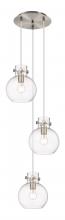 Innovations Lighting 113-410-1PS-SN-G410-8CL - Newton Sphere - 3 Light - 16 inch - Brushed Satin Nickel - Multi Pendant