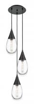 Innovations Lighting 113-450-1P-BK-G450-6CL - Malone - 3 Light - 14 inch - Matte Black - Multi Pendant