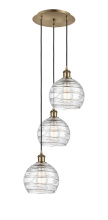Innovations Lighting 113B-3P-AB-G1213-8CL - Athens Deco Swirl - 3 Light - 15 inch - Antique Brass - Cord Hung - Multi Pendant