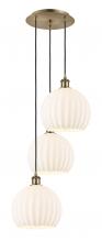 Innovations Lighting 113B-3P-AB-G1217-10WV - White Venetian - 3 Light - 17 inch - Antique Brass - Cord Hung - Multi Pendant