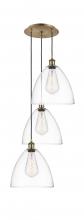 Innovations Lighting 113B-3P-AB-GBD-122 - Bristol - 3 Light - 19 inch - Antique Brass - Cord Hung - Multi Pendant