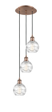 Innovations Lighting 113B-3P-AC-G1213-6CL - Athens Deco Swirl - 3 Light - 12 inch - Antique Copper - Cord Hung - Multi Pendant