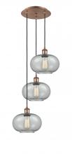 Innovations Lighting 113B-3P-AC-G247 - Gorham - 3 Light - 16 inch - Antique Copper - Cord Hung - Multi Pendant