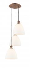 Innovations Lighting 113B-3P-AC-GBD-91 - Bristol - 3 Light - 16 inch - Antique Copper - Cord Hung - Multi Pendant