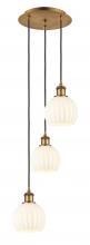 Innovations Lighting 113B-3P-BB-G1217-6WV - White Venetian - 3 Light - 13 inch - Brushed Brass - Cord Hung - Multi Pendant