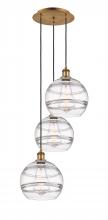 Innovations Lighting 113B-3P-BB-G556-10CL - Rochester - 3 Light - 17 inch - Brushed Brass - Cord hung - Multi Pendant