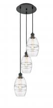 Innovations Lighting 113B-3P-BK-G557-6CL - Vaz - 3 Light - 12 inch - Matte Black - Cord hung - Multi Pendant