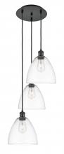 Innovations Lighting 113B-3P-BK-GBD-92 - Bristol - 3 Light - 16 inch - Matte Black - Cord Hung - Multi Pendant