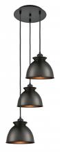 Innovations Lighting 113B-3P-BK-M14-BK - Adirondack - 3 Light - 15 inch - Matte Black - Cord hung - Multi Pendant