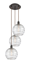 Innovations Lighting 113B-3P-OB-G1213-10CL - Athens Deco Swirl - 3 Light - 17 inch - Oil Rubbed Bronze - Cord Hung - Multi Pendant