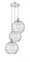 Innovations Lighting 113B-3P-PC-G1213-12 - Athens Deco Swirl - 3 Light - 19 inch - Polished Chrome - Cord hung - Multi Pendant