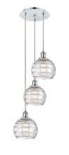 Innovations Lighting 113B-3P-PC-G1213-8CL - Athens Deco Swirl - 3 Light - 15 inch - Polished Chrome - Cord Hung - Multi Pendant