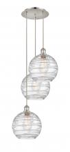 Innovations Lighting 113B-3P-PN-G1213-10 - Athens Deco Swirl - 3 Light - 17 inch - Polished Nickel - Cord hung - Multi Pendant