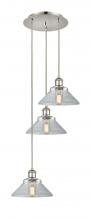 Innovations Lighting 113B-3P-PN-G132 - Orwell - 3 Light - 15 inch - Polished Nickel - Cord Hung - Multi Pendant