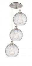 Innovations Lighting 113B-3P-SN-G1215-10 - Athens Water Glass - 3 Light - 17 inch - Brushed Satin Nickel - Cord hung - Multi Pendant