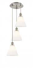 Innovations Lighting 113B-3P-SN-GBC-81 - Berkshire - 3 Light - 15 inch - Brushed Satin Nickel - Cord Hung - Multi Pendant