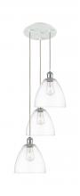 Innovations Lighting 113B-3P-WPC-GBD-92 - Bristol - 3 Light - 16 inch - White Polished Chrome - Cord Hung - Multi Pendant