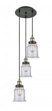 Innovations Lighting 113F-3P-BAB-G182 - Canton - 3 Light - 13 inch - Black Antique Brass - Cord hung - Multi Pendant