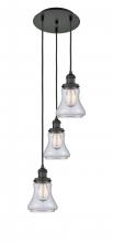 Innovations Lighting 113F-3P-BK-G192 - Bellmont - 3 Light - 13 inch - Matte Black - Cord hung - Multi Pendant