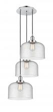 Innovations Lighting 113F-3P-PC-G74-L - Cone - 3 Light - 18 inch - Polished Chrome - Cord hung - Multi Pendant