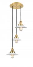 Innovations Lighting 113F-3P-SG-G1 - Halophane - 3 Light - 16 inch - Satin Gold - Cord hung - Multi Pendant