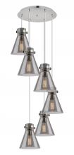 Innovations Lighting 116-410-1PS-PN-G411-8SM - Newton Cone - 6 Light - 19 inch - Polished Nickel - Multi Pendant