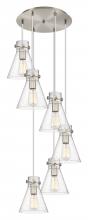 Innovations Lighting 116-410-1PS-SN-G411-8SDY - Newton Cone - 6 Light - 19 inch - Brushed Satin Nickel - Multi Pendant