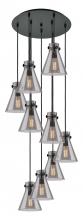 Innovations Lighting 119-410-1PS-BK-G411-8SM - Newton Cone - 9 Light - 22 inch - Matte Black - Multi Pendant