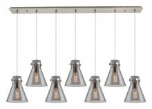 Innovations Lighting 127-410-1PS-SN-G411-8SM - Newton Cone - 7 Light - 52 inch - Brushed Satin Nickel - Linear Pendant