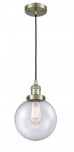 Innovations Lighting 201C-AB-G204-8 - Beacon - 1 Light - 8 inch - Antique Brass - Cord hung - Mini Pendant