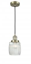 Innovations Lighting 201C-AB-G302-LED - Colton - 1 Light - 6 inch - Antique Brass - Cord hung - Mini Pendant