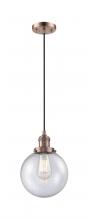 Innovations Lighting 201C-AC-G204-8 - Beacon - 1 Light - 8 inch - Antique Copper - Cord hung - Mini Pendant