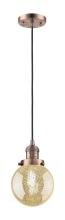 Innovations Lighting 201C-AC-G208-6 - Beacon - 1 Light - 6 inch - Antique Copper - Cord hung - Mini Pendant